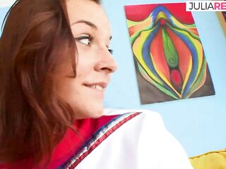 Samuel bangs a cute nice-looking cheerleader with his large jock