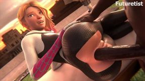 Wet-assed Gwen Stacy takes on a massive BBC