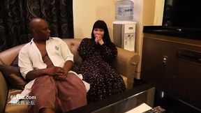 Teen Asian angel drools over BBC and gives sloppy blowjob
