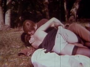 Big ass MILF with hairy pussy gets anally fucked outdoors
