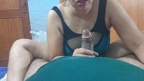 close up blowjob with cum in mouth and swallowing