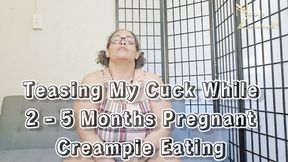 Teasing My Cuck While 2 to 5 Months Pregnant Creampie Eating 1080