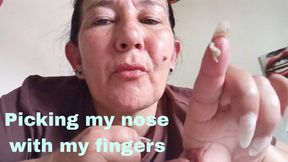 Picking my nose with my fingers