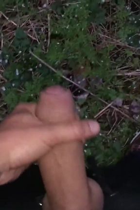 Outdoor Cumshot While Tip Toes Standing in the Sneakers POV