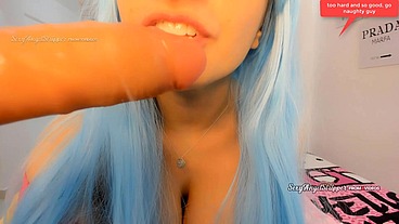 Mememe chan cosplay big butt girl giving to you, the best JOI Jerk Off instructions fucking her pussy with a dildo which cums inside of her, the most juicy creampie pussy of all