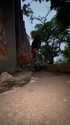Trans Woman Has Sex in the Street with a Cheating Married Man.