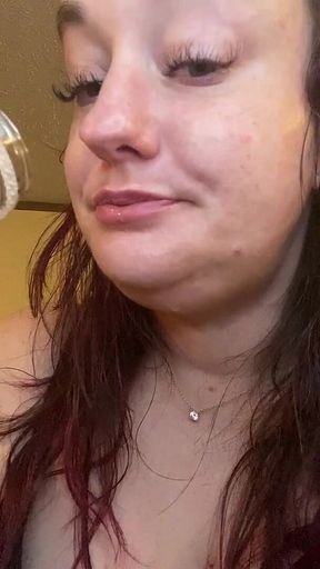 Goddess Chugs and Gulps a Large Green Tea