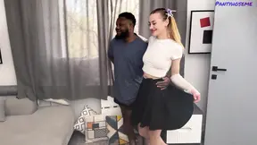 Two mature women in pantyhose fuck and swap with young guy