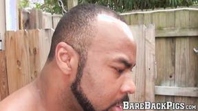 ”Bald hunk Matt Stevens gets ravaged raw in interracial bang”
