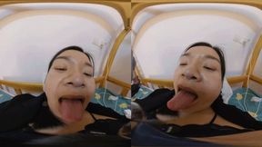 3DVR180 ERER's tongue humiliation crushes the dwarf