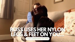 Boss Uses Her Nylon Legs & Feet Against You - Your Office Fantasies