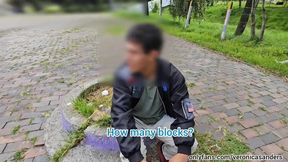 Desperate Sissy Begs Stranger to Choke Her Throat with Cum Gush