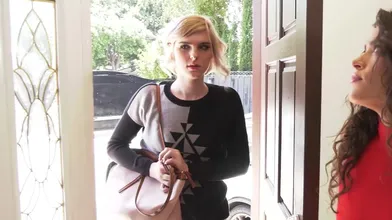 Curly Babe Fucked In Hardcore Threesome By A Guy And Shemale Ella Hollywood