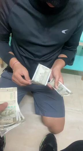 Taking his cash & busting his balls 😈….findom paypig cashmaster alphamaster footdom malefeet