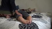 British cuckold wife lets stepson cum inside her hairy cunt
