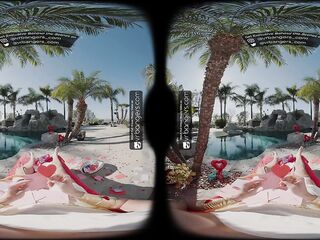 VR Bangers: 2 Concupiscent Brunettes in Underware Suck and Bang Cupid in an FFM Trio on Valentine’s Day - VR Porn