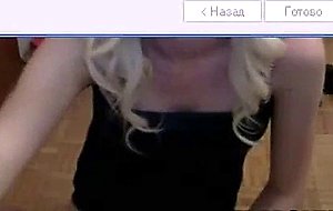 Beautiful blonde teasing and stroking