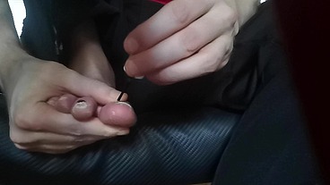 Oznob sissy paint his tonails with black nail polish