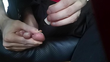 Oznob sissy paint his tonails with black nail polish
