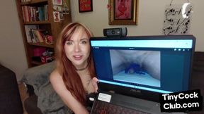 Inked ginger femdom ridiculing tiny prick