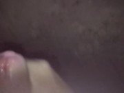 Yoga pants slut strokes dick outside