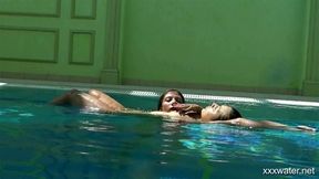 Olla Oglaebina & Irina Russaka hot teens underwater