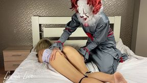 A Scary Clown Received A Sexy Gift For Halloween With Masked Fantasy