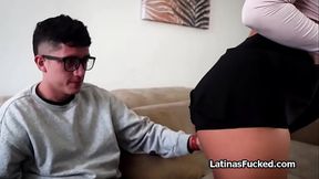 Thick Latina teen sucks and rides cock hard