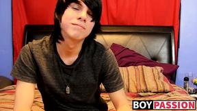 ”Young man tugs on his dick vigorously after kinky interview”