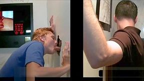 Gay teen 18+ blowing straight penis on gloryhole