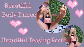 Hot Blondie With Beautiful Body Dance and Teasing You With Her Feet