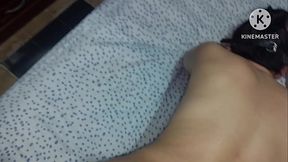 Cumming hard on the black dick