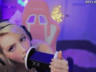 ASMR Cute Ear Breathing Giving a kiss Licking Tingles + Throat Sounds LOOP