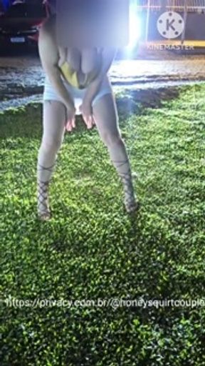 Huge standup squirt in public