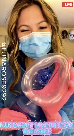 THROWBACK 2.5hr  LUNACAST LIVESTREAM NOV 11, 2023 (NEVER SOLD BEFORE) LATEX, NURSE, DENTAL INSTRUMENTS, TEASING AND EDGING, MASK, PUSSY, AND MORE!🧤