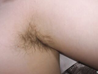 Thick bushy armpits & vagina indicate a concupiscent neighbour! Gone with cum on booty