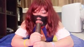 Caged Sissy Princess Gags Monster Dildo Deepthroat Anal Wrecked Cum Gush