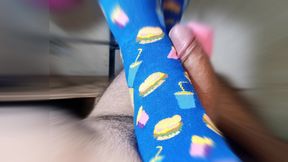 Straw with Feet Wearing Very Funny Stockings
