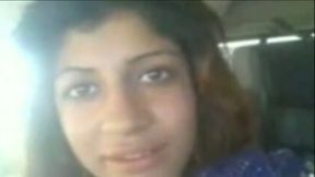 Indian chubby prostitute in my car flashes her boobies