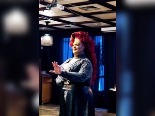 Performing lady in Red