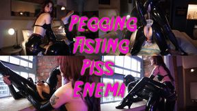 Pegging Fisting XL Strap on Piss Enema with Vera Violette Maz Morbid #fisting