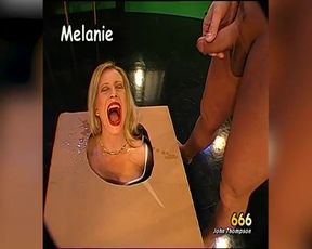 Blonde Slut in Bukkake Box: Piss &amp; Cocks Nonstop