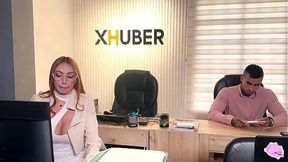 Hot Latina Secretary Twerks and Squirts for Raise