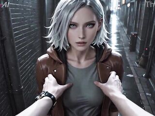 Grace Ashcroft Sneaks U Into Alley for Coarse Public Sex POV - AI GENERATED