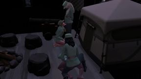 2 army futas fuck 2 guys