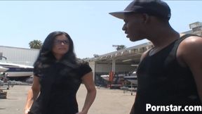 Horny and busty India Summer fucks with the black guy