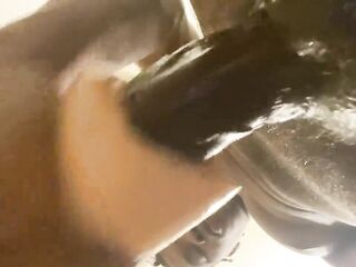 Big black shlong pumping constricted white pocket twat