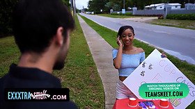 Tiny Ebony Babe Selling Cupcakes For College Decides To Sell Her Muffin And Earn More Money Instead