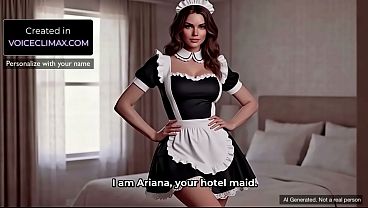 Hot Hotel Maid finds you jerking off and she wants to finish the job - AI Generated POV JOI