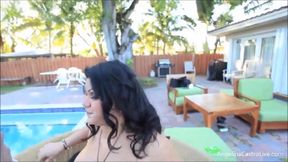 Latina Angelina Castro sucks off the pool boy!